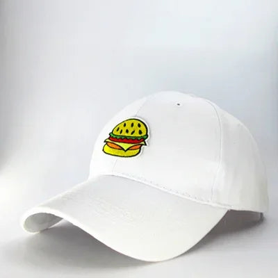 Four Seasons Cotton Hamburger Embroidery Baseball Cap Snapback Hats For Men Women