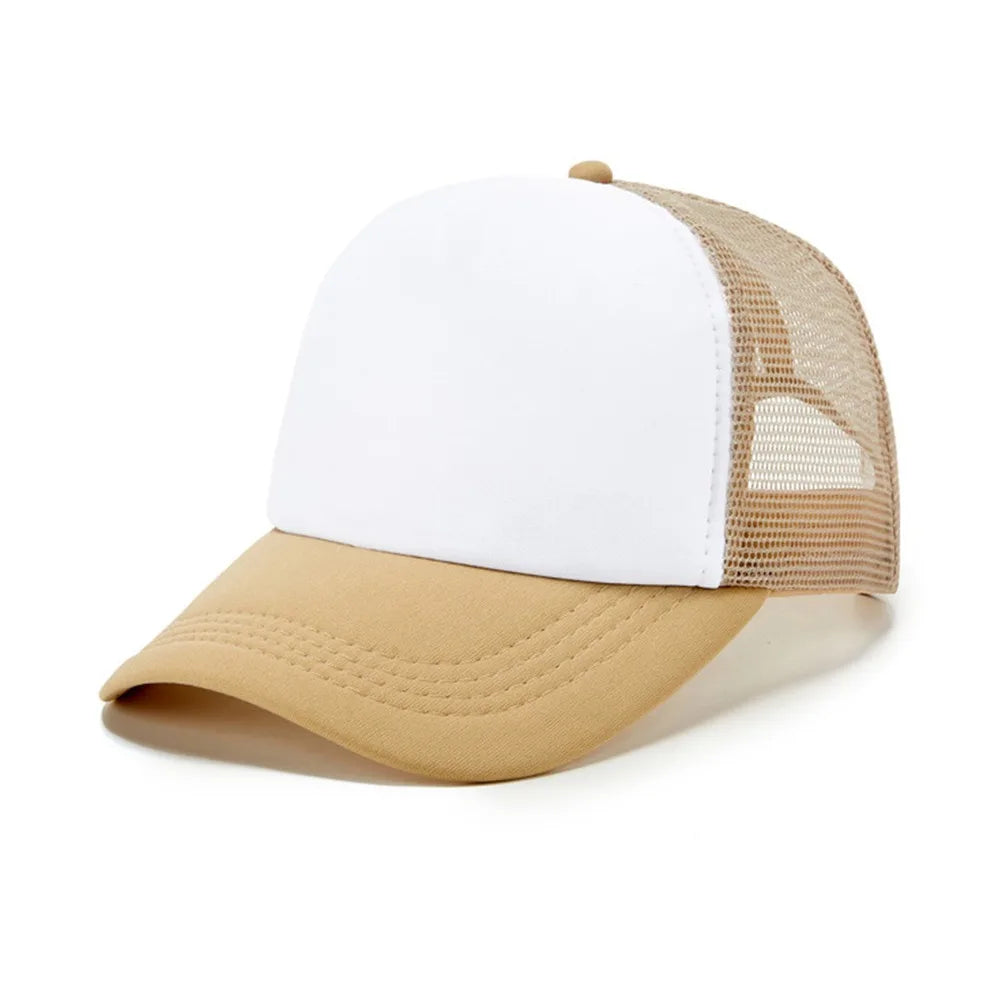 Unisex Spong Mesh Baseball Cap Wide Brim Breathable Peaked Cap