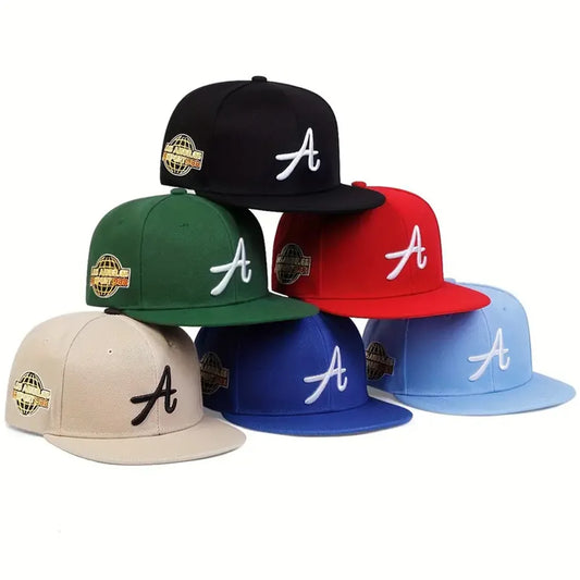 Casual Hip-Hop Punk Letter Embroidered Flat-Brimmed Baseball Cap Snapback Cap