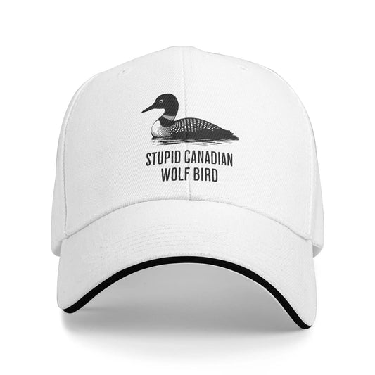 Heated Rivalry Funny Loon Quote Baseball Cap Hip Hop Stupid Canadian Wolf Bird
