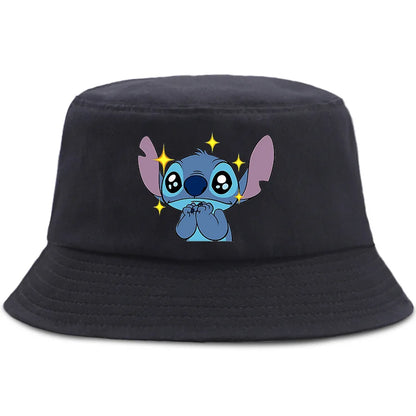 Lilo Stitch Cotton Foldable Bucket Hat Women Hat Boys Girls Fishing Hunting Cap