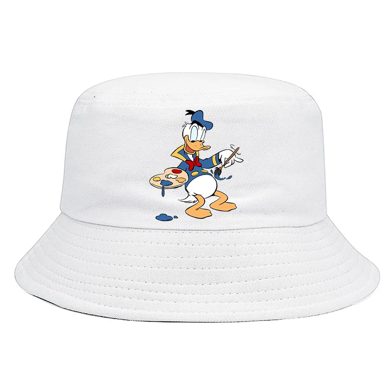 Donald Duck Bucket Hat Daily Hip Hop Amusing Cartoon Vintage Stylish Fisherman Cap