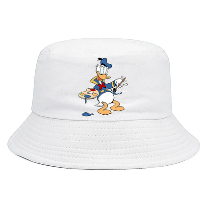 Donald Duck Bucket Hat Daily Hip Hop Amusing Cartoon Vintage Stylish Fisherman Cap
