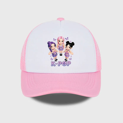 K-POP Cute Cartoon Girl Group Print Baseball Cap