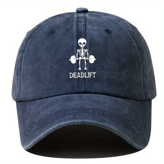 Retro Style Adjustable Baseball Cap With Cool Skull Print