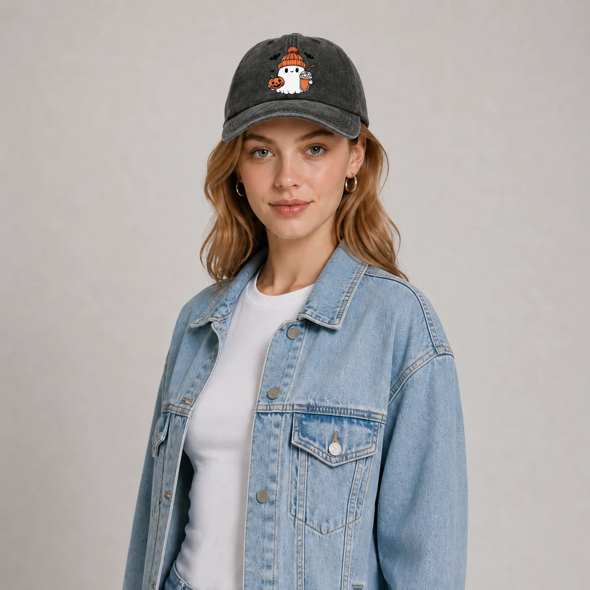 Winter Beanie Ghost Graphic Baseball Cap