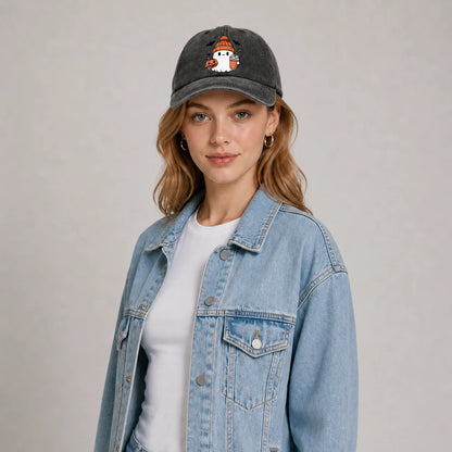 Winter Beanie Ghost Graphic Baseball Cap