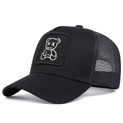 Cute Bear Embroidery Mesh Baseball Hat