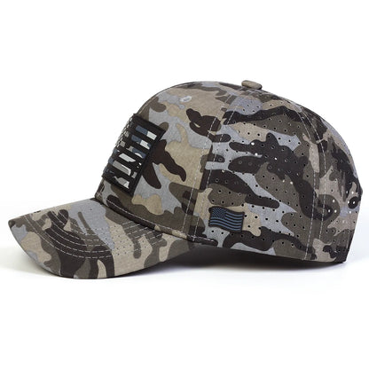 Fashion Patch American Flag Breathable Mesh Baseball Cap