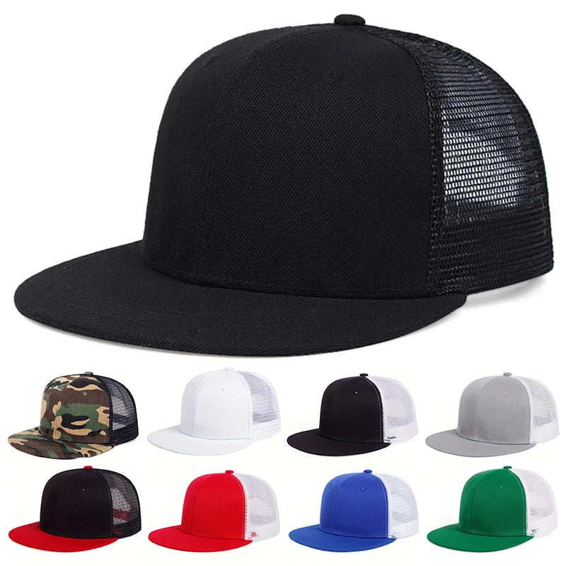 Unisex Simple Hip-hop Net Hats Spring Summer Outdoor Adjustable Casual Snapback Caps