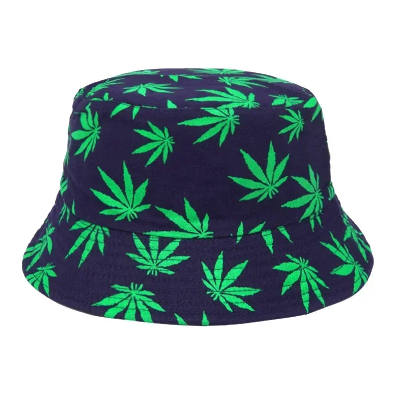 Unisex Bucket Hat Summer/Summer Bucket Hats Weed Print Fisherman