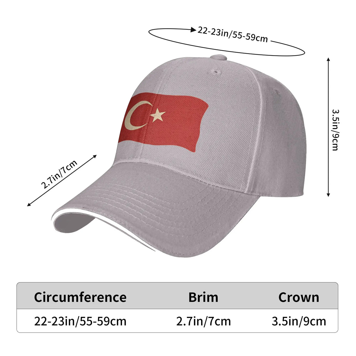Turkey Flag Crescent Moon And Star Pride Baseball Cap