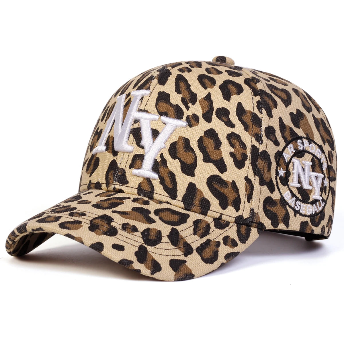 Unisex Letter Embroidery Leopard Print Baseball Caps Trucker Hats
