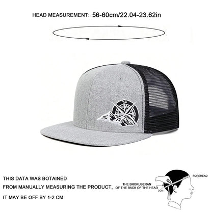 Unisex Compass Mountain Embroidery Hip-hop Hats Snapback Cap Baseball Caps Sunscreen Hat