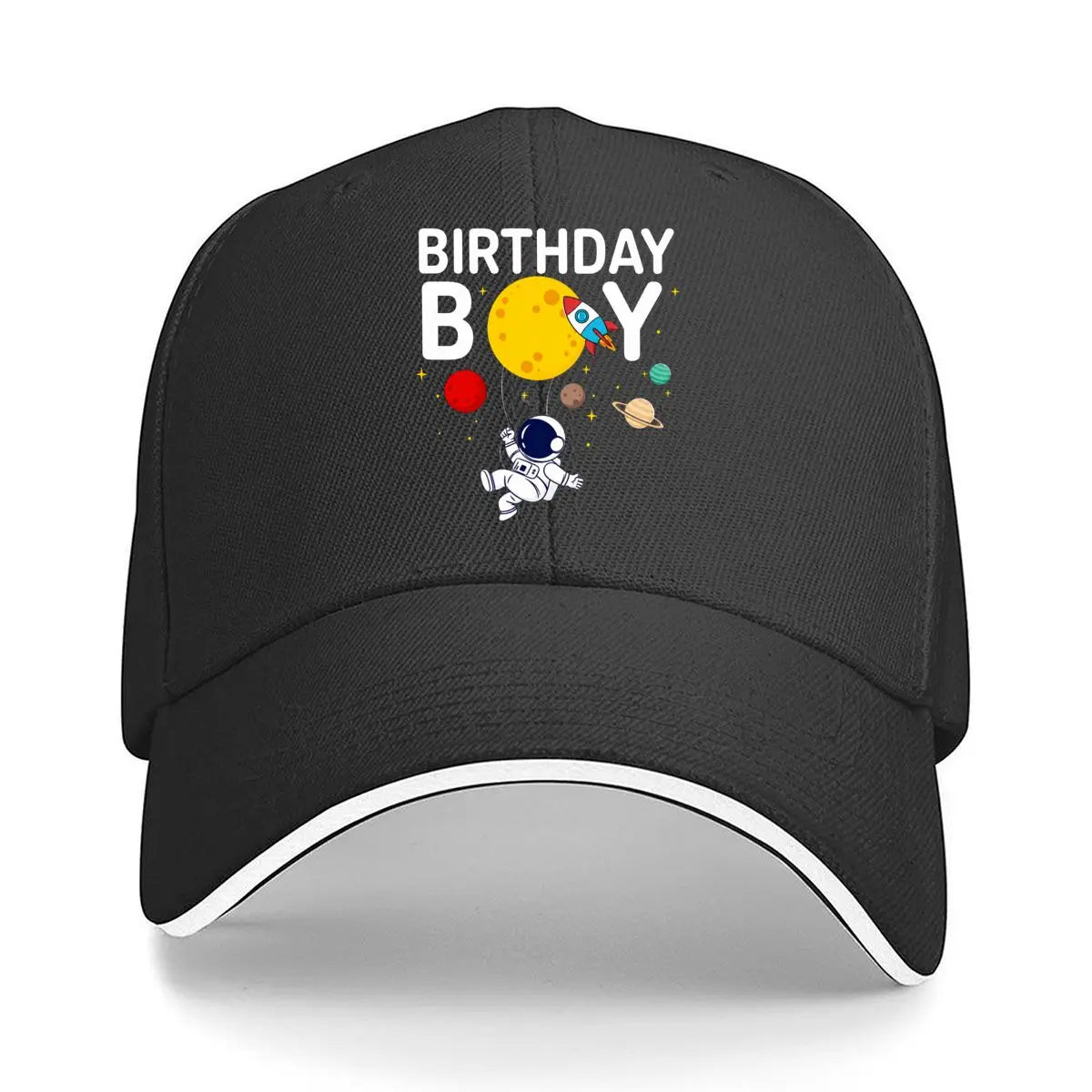 Astronaut Rocket Planet Moon Stars Space Cartoon Sandwich Baseball Cap