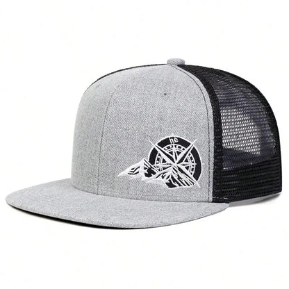 Unisex Compass Mountain Embroidery Hip-hop Hats Snapback Cap Baseball Caps Sunscreen Hat