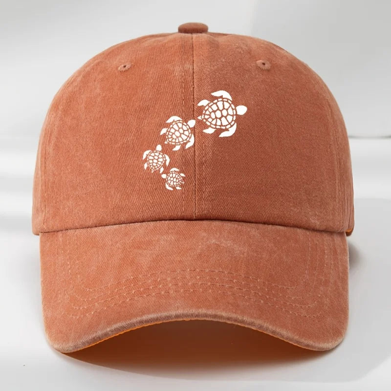 Fun Cartoon Turtle Print Baseball Cap