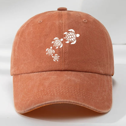 Fun Cartoon Turtle Print Baseball Cap