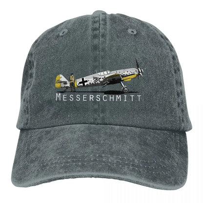 Airplane Lover Multicolor Hat Peaked Men Women's Cowboy Cap BF 109 Baseball Caps