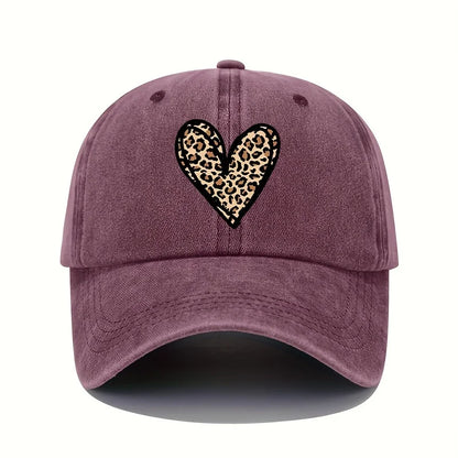 Valentine's Day Leopard Print Heart Print Baseball Cap