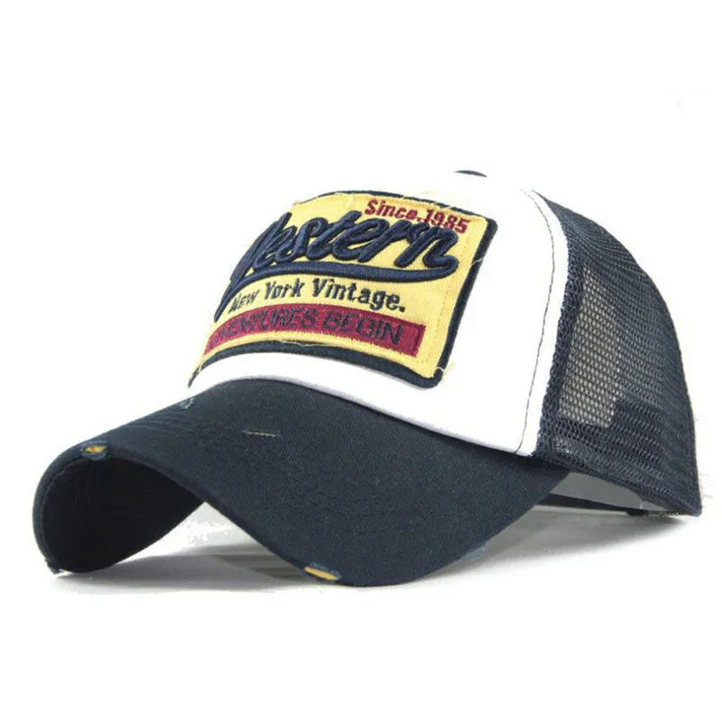 Baseball Men Trendy Black Retro Brooklyn Letter Embroidery Baseball Cap