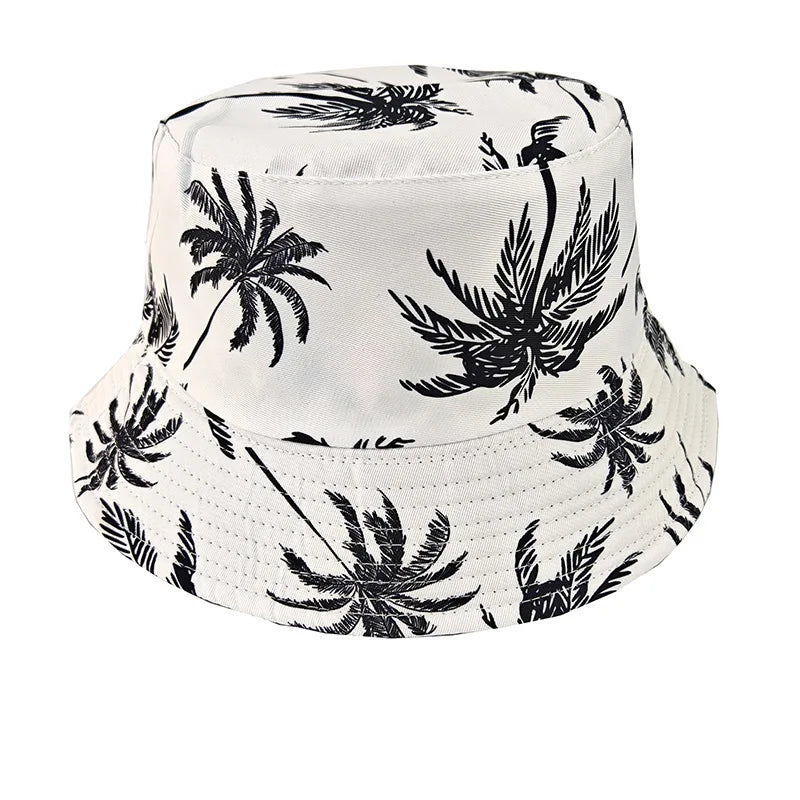 Coconut Print Travel Beach Sun Protection Breathable Simple Fisherman Hat Bucket Hat