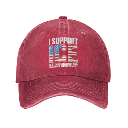 I Support ICE Us Immigration And Customs Enforcement Baseball Cap