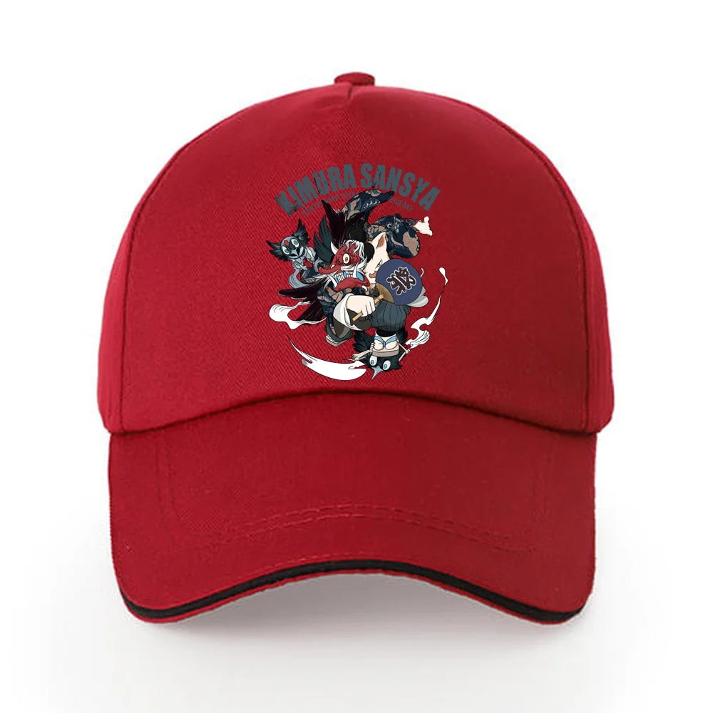 Summer Baseball Cap Solid Cotton Sun Hat Samurai Print