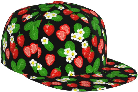Cute Pink Strawberry Snapback Hat For Women Men
