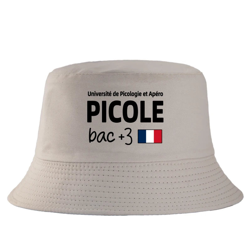 Universite Apéro Picole Bac+3 Printed Reversible Bob Bucket Hat Women Men