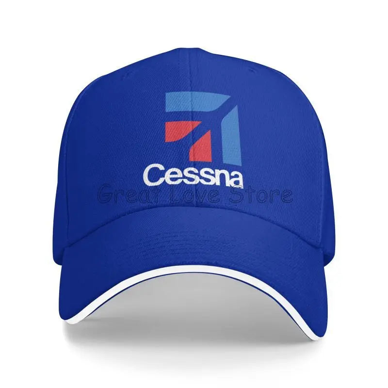 Custom Cessna Logo Print Sandwich Baseball Cap Retro Men Hip Hop Bucket Hats