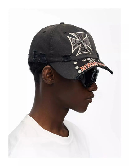 Broken Style Bull's-eye Cross Embroidery Baseball Hats