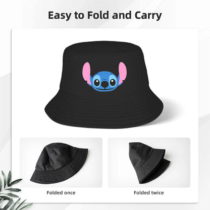 Vocation Getaway Headwear Smiley Stitch Cute Anime Bucket Hat Fashion Women