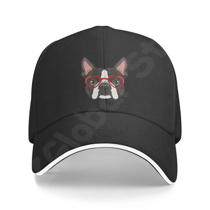 Boston Terrier Washed Baseball Cap