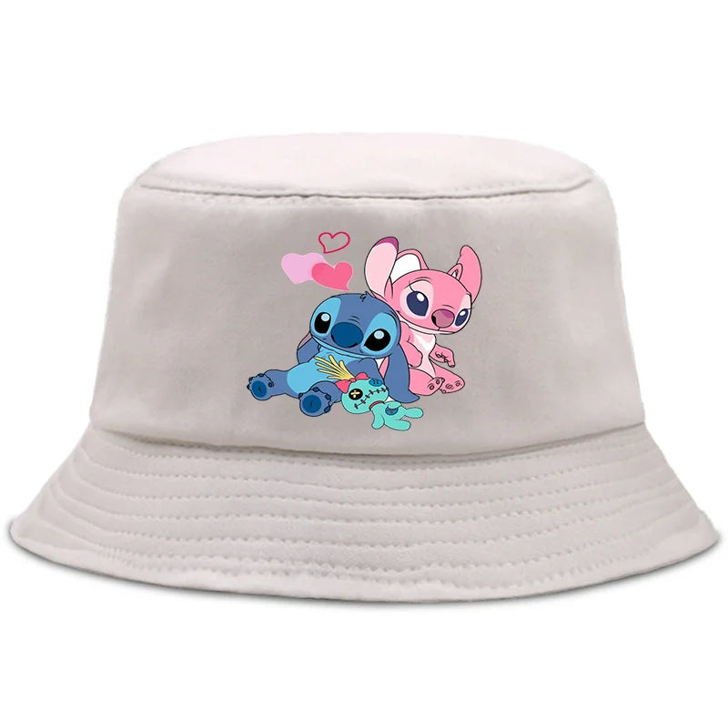 Lilo Stitch Cotton Foldable Bucket Hat Women Hat Boys Girls Fishing Hunting Cap