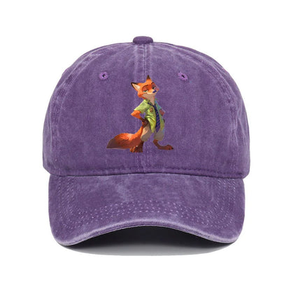 Cartoon Zootopia Nick Sun Baseball Cap Couple Women Print Baseball Caps