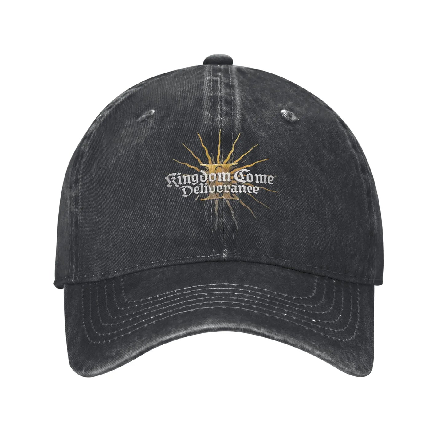 Kingdom Come Deliverance Logo Baseball Cap Distressed Denim RPG Game