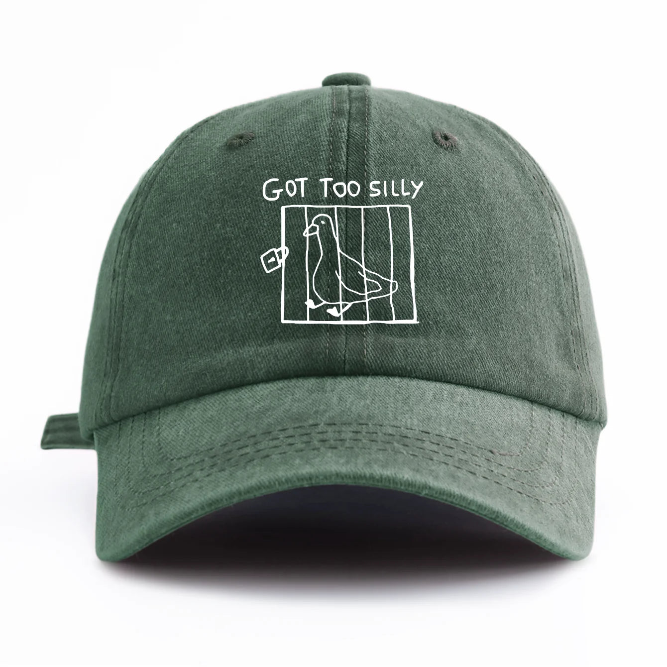 GOT TOO SILLY Print Washed Baseball Cap For Adults