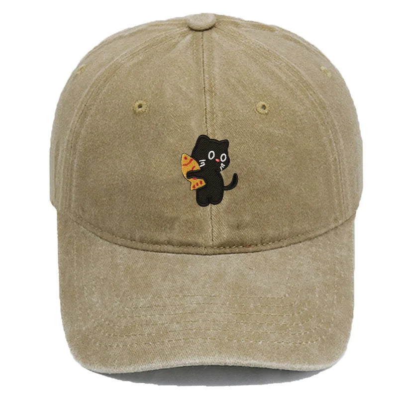 Pizza Cat Corduroy Baseball Cap