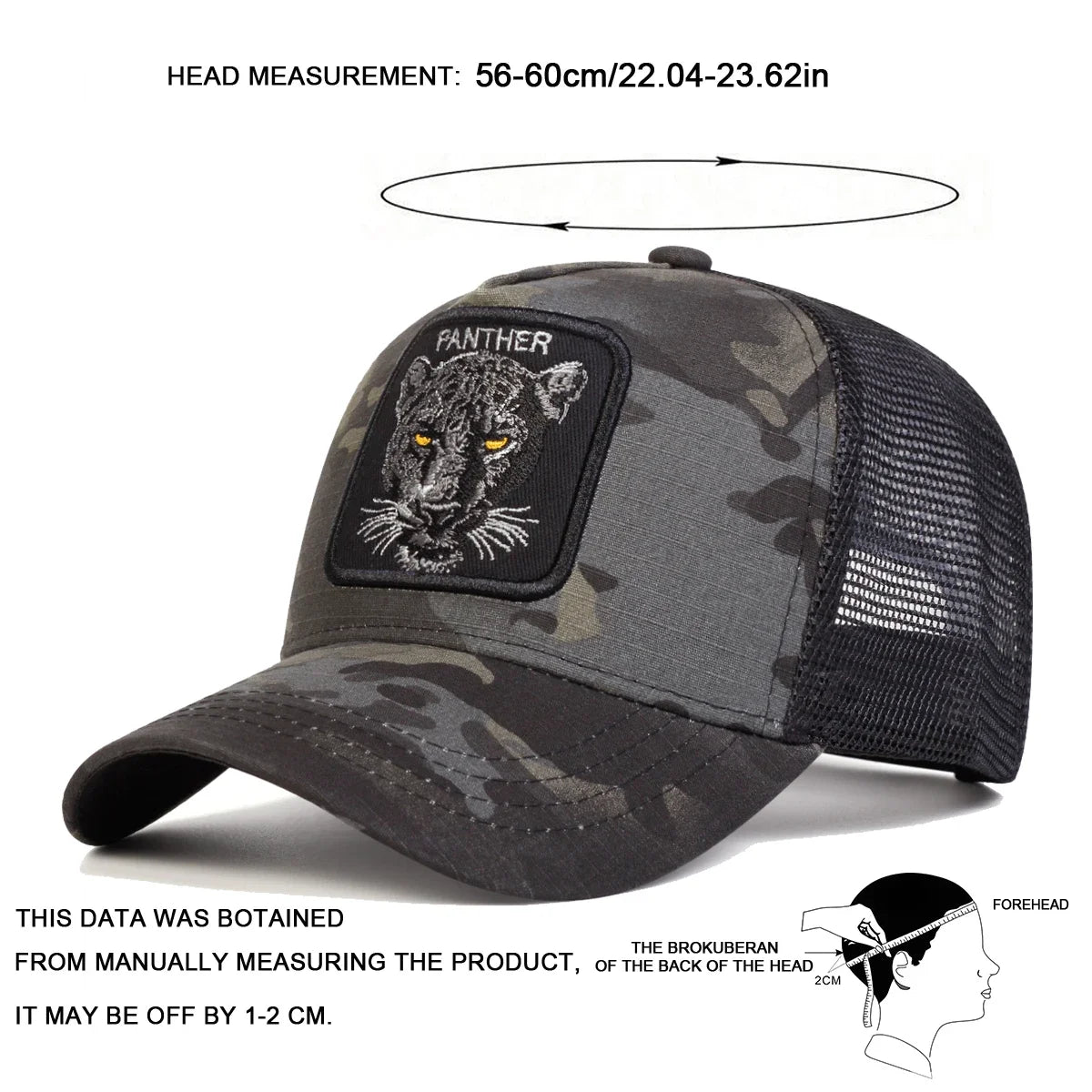 Panther Embroidered Mesh Baseball Cap