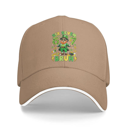 Six Seven Bruh St Patricks Day Leprechaun Meme 6 7 Casual Baseball Cap