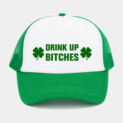 New Green Velvet Clover Shamrock Hat Sunshade Breathable Sun Hat Mesh Baseball Cap
