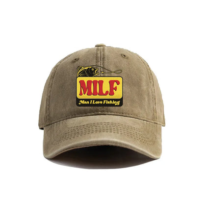 MILF Man I Love Fishing Baseball Cap Vintage Distressed Dad Hats