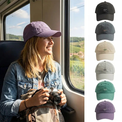 Fashion Plaid Thin Sun Cap Quick-drying Letter Embroidery Sports Running Cap Baseball Cap