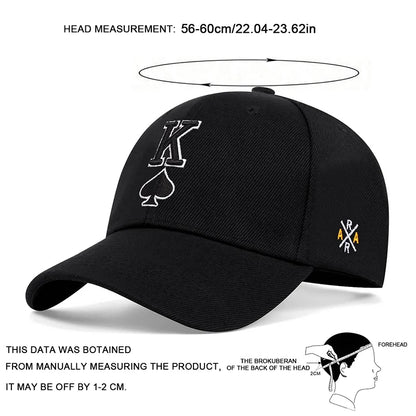 Unisex Poker K Letter Embroidery Baseball Caps Sunscreen Hat Sports Golf Cap