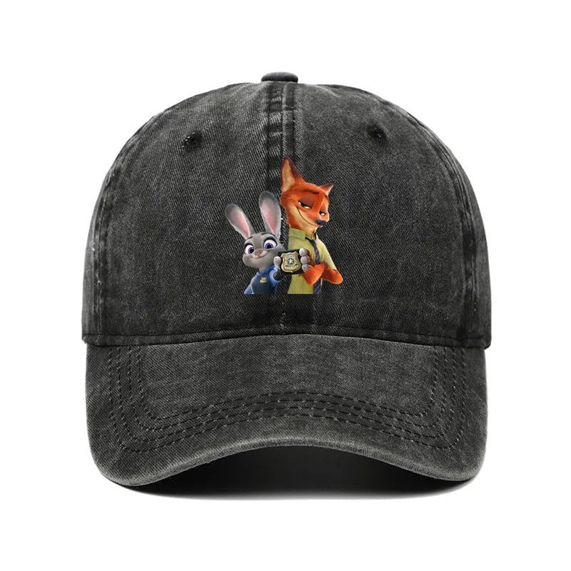 Disney Zootopia Cartoon Anime Retro Print Baseball Cap Judy Nick Sun Hat