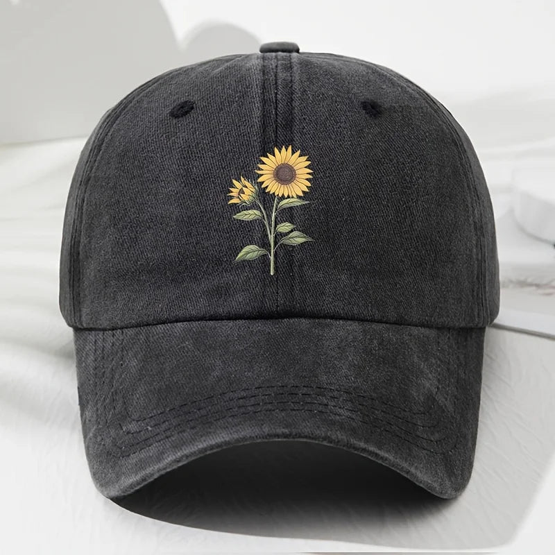 Retro Sunflower Pattern Baseball Hat Dad Hat