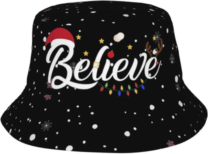 Christmas Bucket Hats Fashion Summer Sun Cap Packable