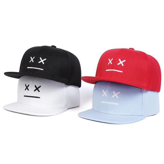 Unisex XX Smiley Face Embroidery Hip-hop Hats Snapback Caps