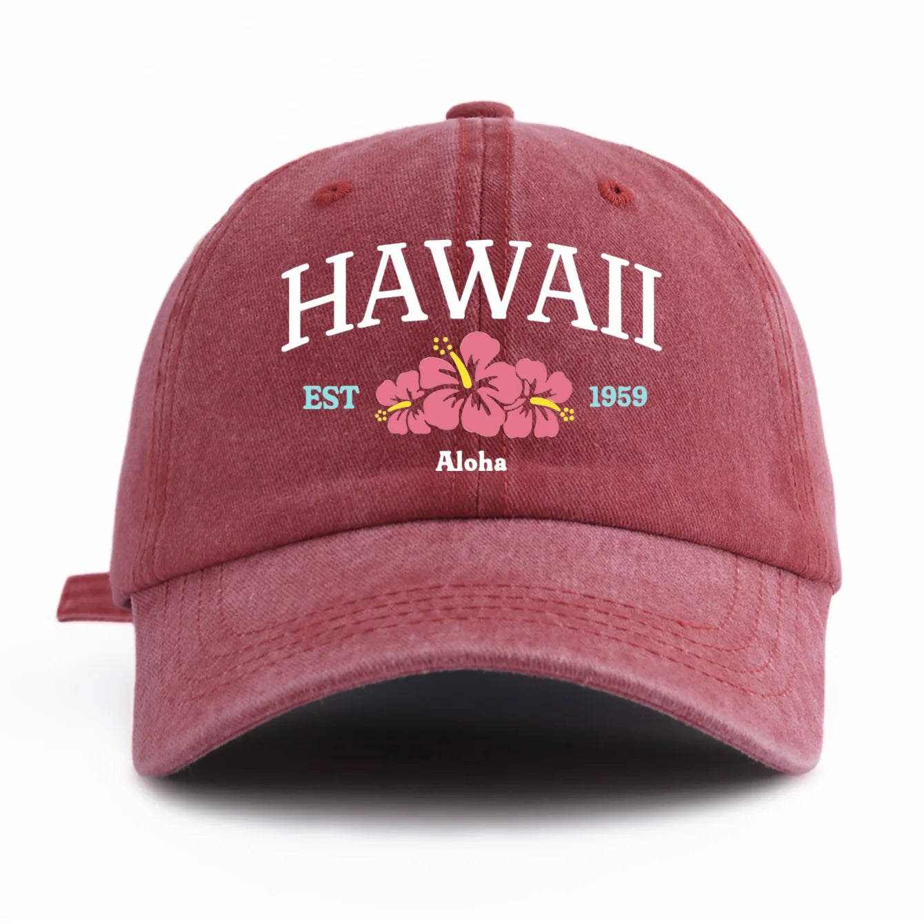 HAWAII Print Washed Baseball Cap For Adults